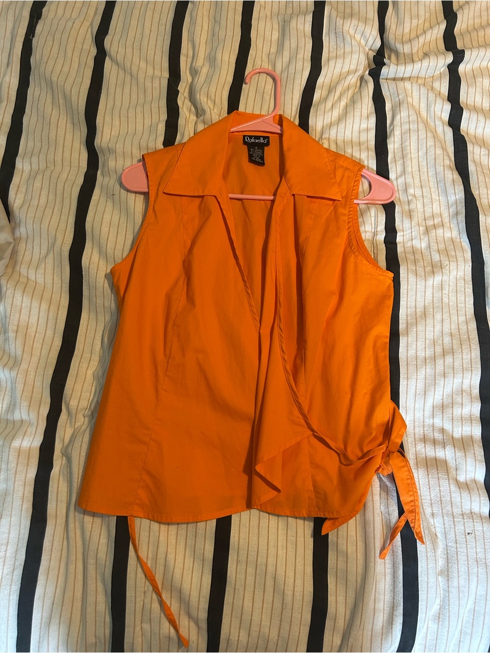 Rafaella Sleeveless Tie-Front Camisole in Bright Orange